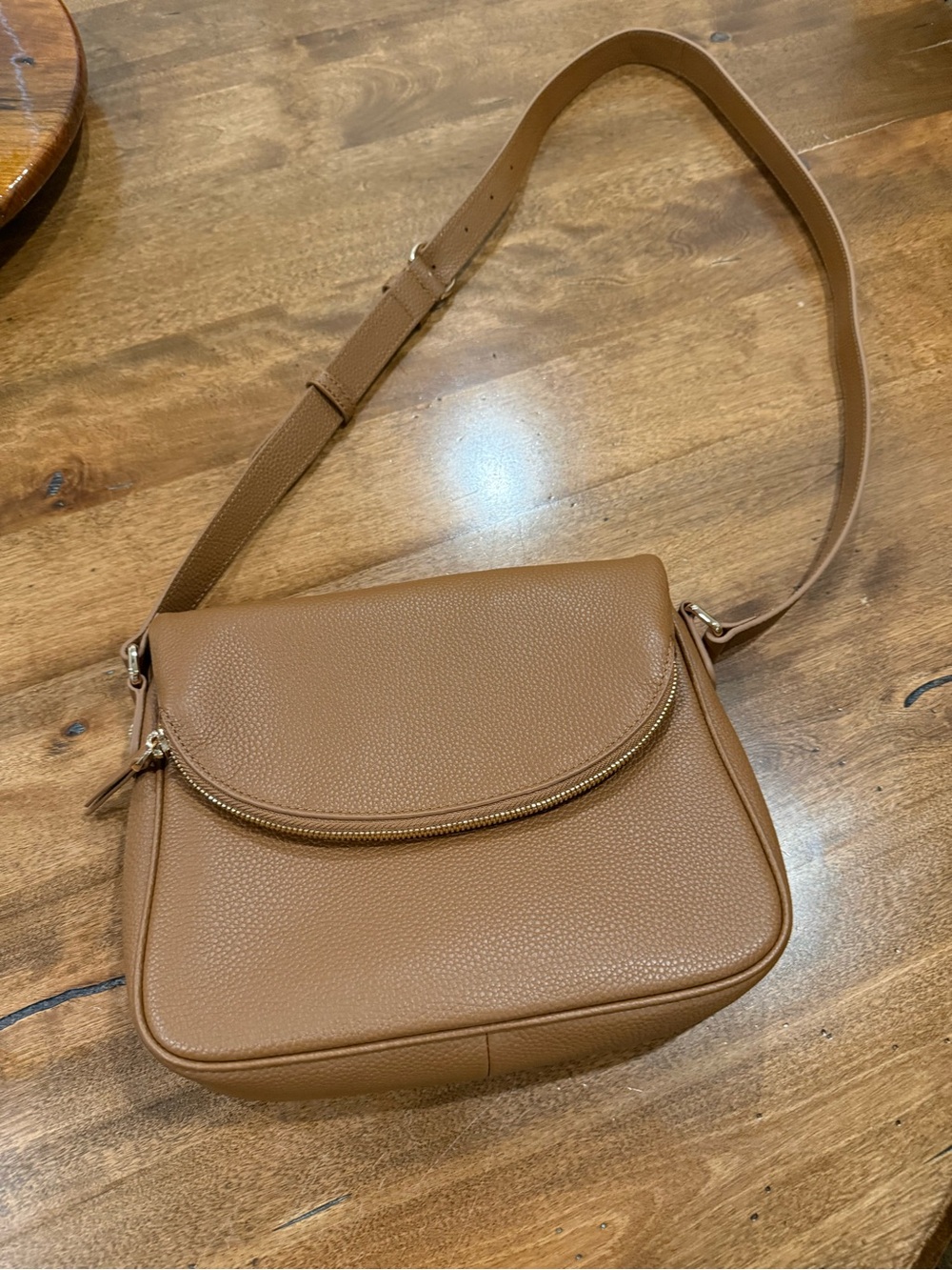 Quince Tan Pebbled Leather Crossbody Bag